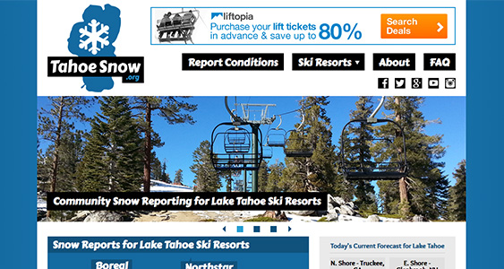 Screenshot of TahoeSnow.org